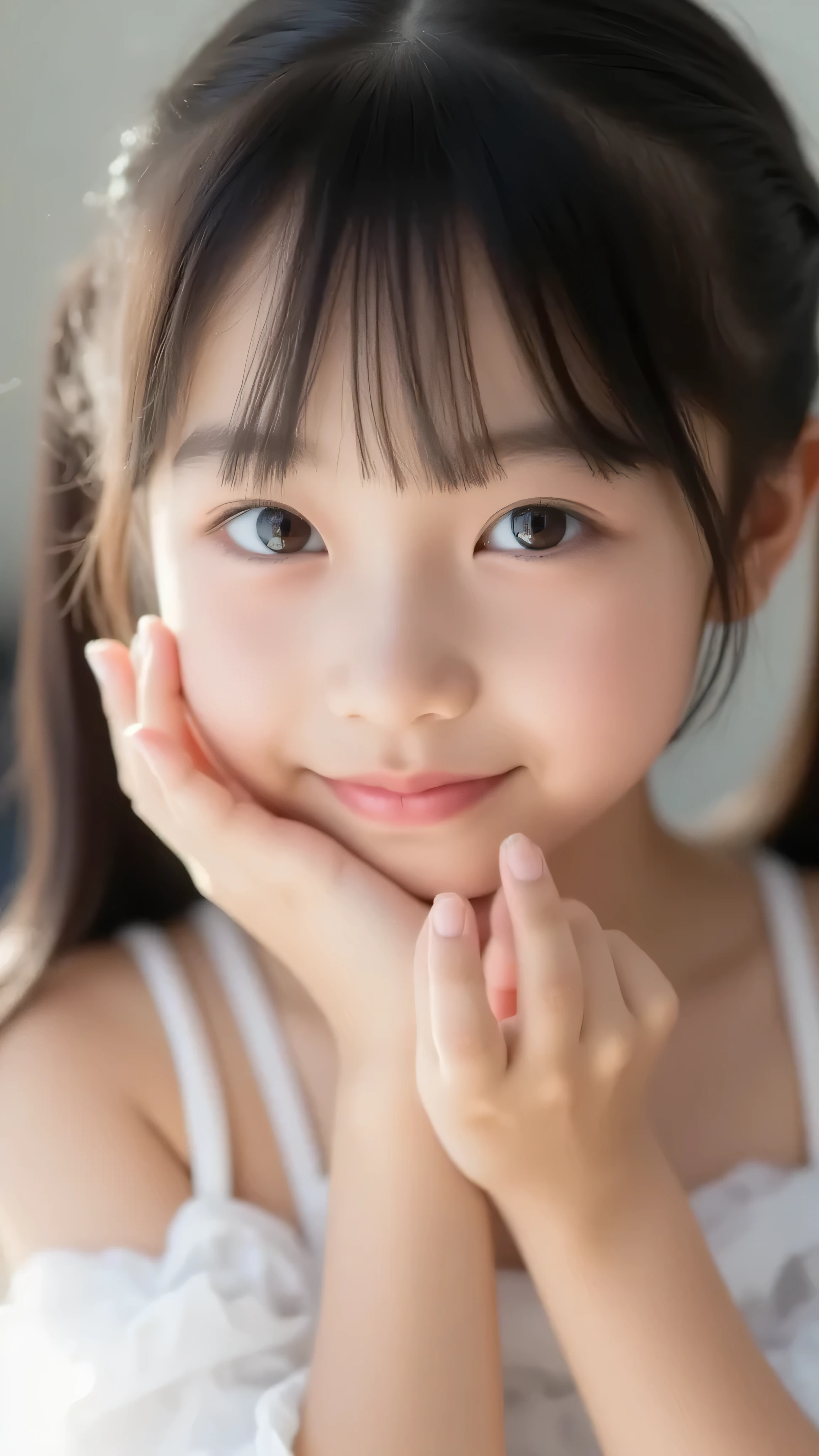 big eyes、smile ヤン、sounds fun、black hair long twin tail that is backlit and looks beautiful through、my chest is open below my stomach、I can see a button on my stomach、肌の露出がandても多い、World's cutest middle school student、    crosses her arms and arms above her head     、 Please show me your eyes  、big eyes、smile,(                She's a Middle nakedSchool Student                       、There are:1.8),(8k, original pictures, Highest Quality, masterpiece: 1.45),C Cup Breasts、and、symbol body、(realistic, photorealistic: 1.8), 8k,one girls, (a beauty girls, delicate girls:1.3), (14 years old:1.3),
BREAK, (navel,naked),
BREAK, very fine resolution, (and I'm bandaging my symmetrical eyes:1.3),
BREAK, (Bedroom:1.3), 
BREAK, small breasts, brown eyes, partied bang, brown hair,  girls,
BREAK, (目and顔の詳細:1.0),
BREAK, (masterpiece, Highest Quality, Super Detailed, detailed face, 8k)
Wide open breasts、
 naked 、
Naked
,  Brush, 頭から太ももまでの画像