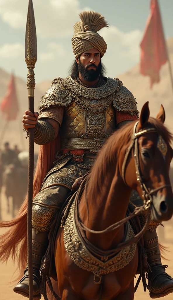 Sassanid Persian warrior on horseback, wearing shining lamellar armor ...