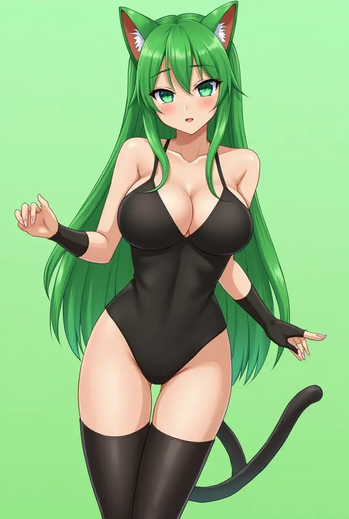 score_9, score_8_up, score_7_up, source_anime, <lora:wrenchDarkstalkersMorriganAensland:1>, dsmorae, long hair, green hair, blunt bangs, green eyes, large breasts, 
1girl, animal ear fluff, animal ears, ass, barefoot, bell, bikini, fake animal ears, fake tail, feet, full body, green tail, neck bell, open mouth, simple background, solo, swimsuit, tail, thighs, white background, sitting,