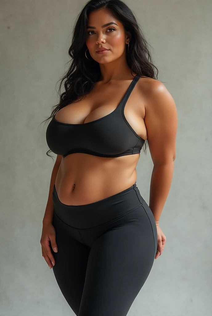 (ultra high definition), (ultra high definition), (full sharpness), (maximum quality), (Cinematic), (8k), (very black Girl), ((very tall girl), ((chubby)), ((extremely beautiful)), (alone), ((full body)), (ultra detailed face), (ultra detailed eyes), (ultra realist eyes), (perfect body), (delicate hands), (very detailed hands), (studio lighting), ((front view)), (very ????), (malicious smile), (soft skin), (very insinuating), ((perky ????)), (((wearing leggings ))),(((cut off t-shirt))), ((ultra wide ????)), (very thick thighs), ((very thin waist)), (very small ???????), (very big ???), (natural skin), (unique), (totally realistic), (very hot), (very fat ???), (very wide ???), (so sweet), temptation), (very wide ?????), (broad bones), (very round ???), ((no belly)), ((flat belly))