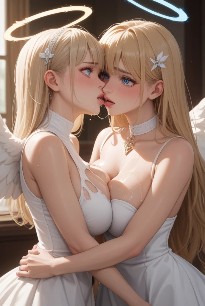 ((ultra quality)), ((realistic,digital art)), (hyper detailed) a beautiful angel woman with halo of light, ????, intricate detailed face, delicate facial features, porcelain skin, ethereal, serene expression, elegant pose, feathered wings, graceful, divine, shimmering light effects, cinematic lighting, chiaroscuro, dramatic shadows, muted color palette, romantic, dreamlike, mystical
