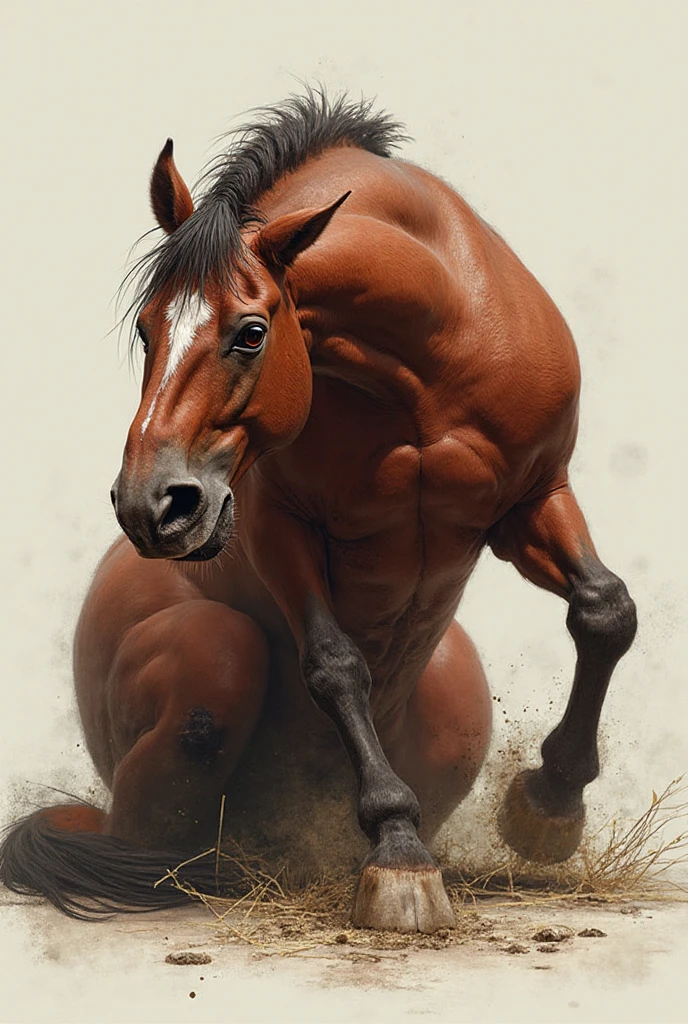 Furry, Antro, Horse Black, Fundoshi bulto, Fundoshi White, Solo, Bulto Male, Detallado, cuerpo completo, cuerpo peludo, beach