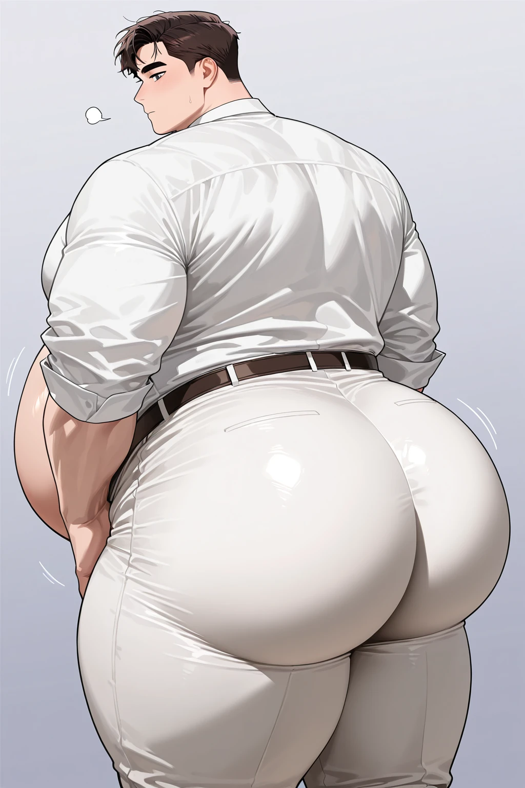 sotcho,masterpiece, best quality, very aesthetic, amazing quality, ultra-detailed, 8K, absurd res, very awa, detailed skin, newest, absolutely eye-catching, solo, 1girl, female, mature woman, lady, light brown hair color, professional clothes, sleeves pushed up, pencil skirt, pantyhose, high heels, close up, fat ass, thick, plump ass, ass focus, milf, sitting, shiny ass, round ass, fat ass, facing away from viewer,