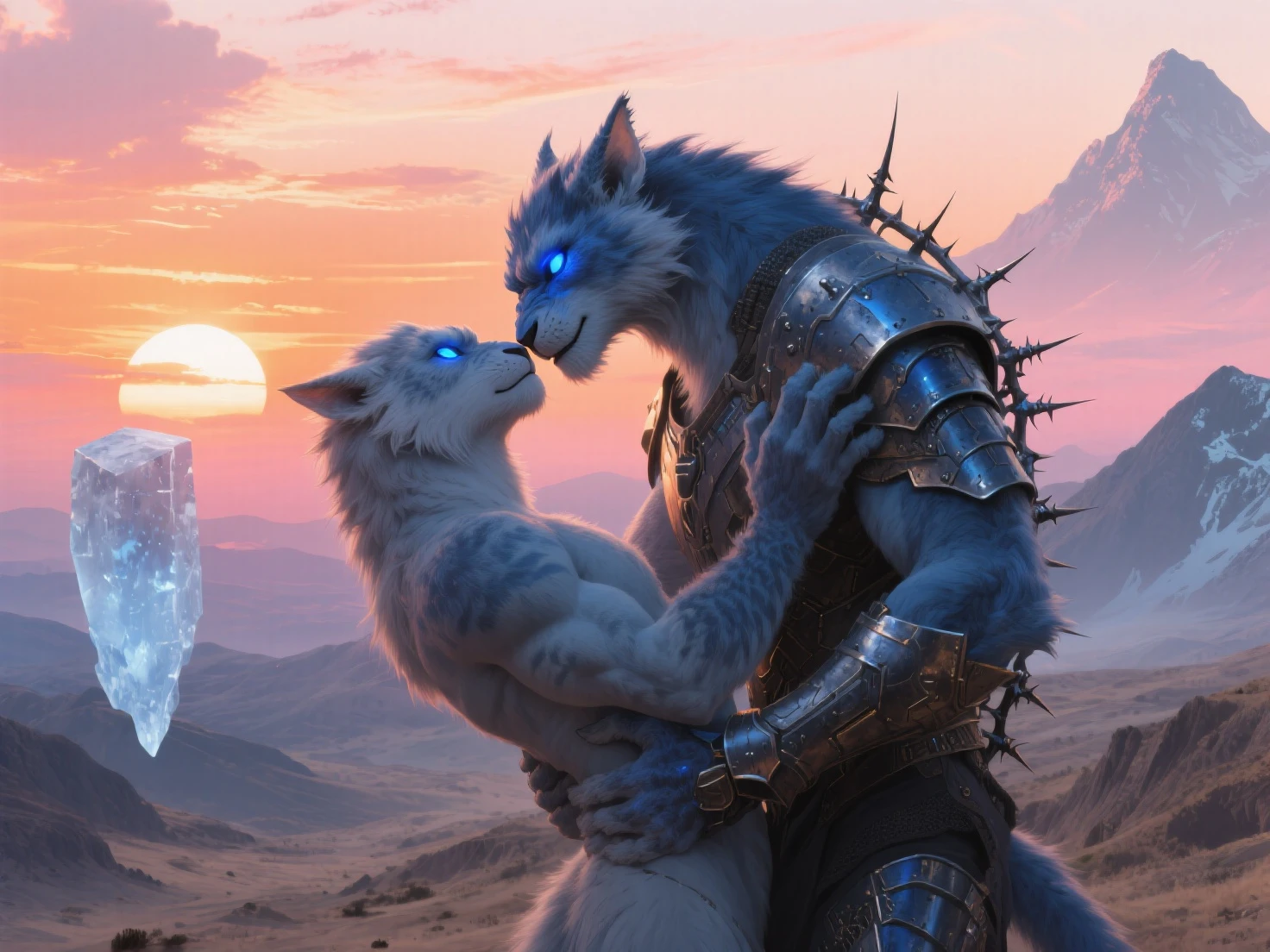 female, furry, metalic, robotic, anthro, blue , kobold, short, small breasts, thin body, hallway, corridor, entry way, , legs spread, kissing girl, science fiction, hidden affair, hugging, , galaxy, stars, high quality, masterpiece,