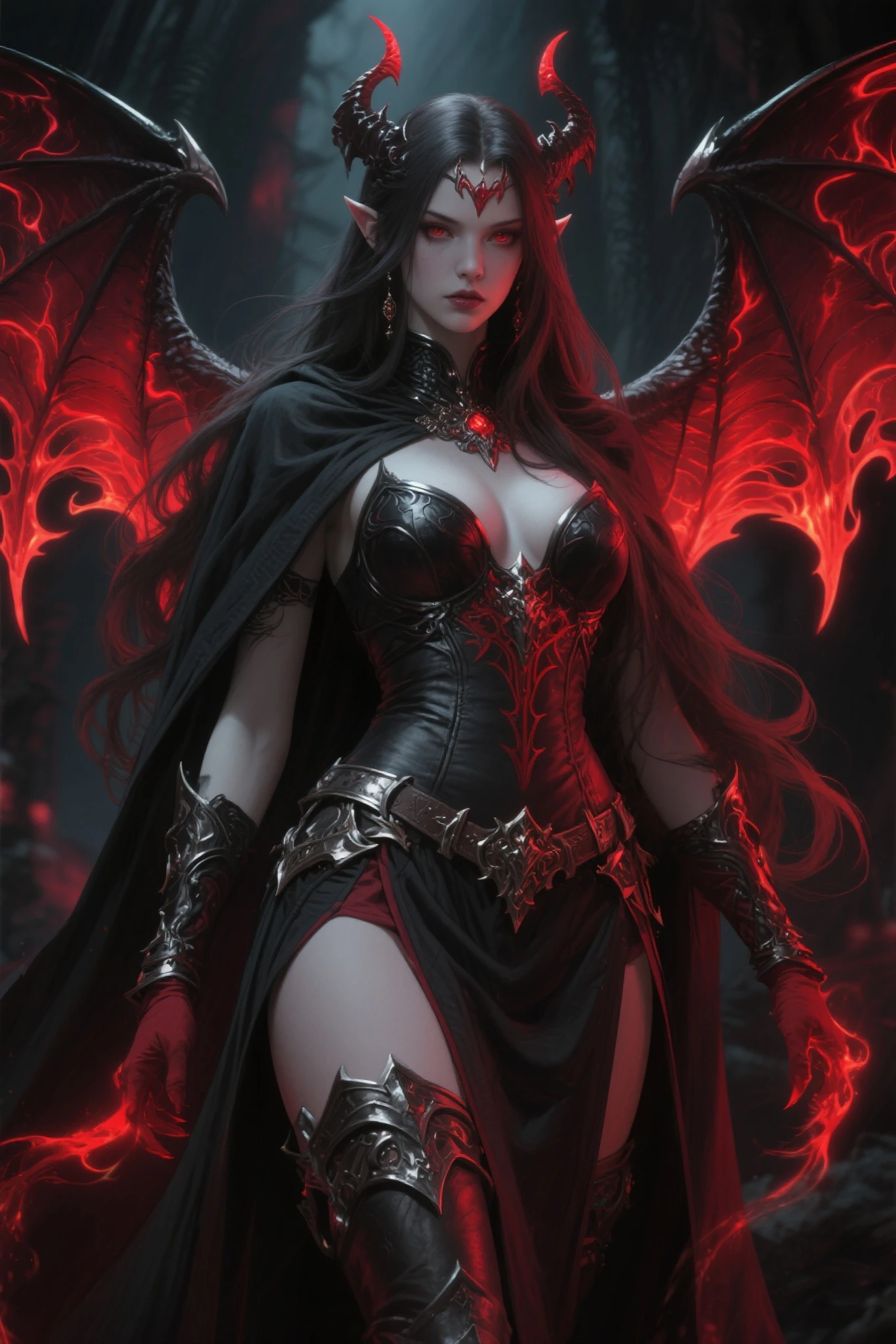 fantasy art, gothic art, (masterpiece:1.5), full body best details, highly detailed, best quality, Glowing Red, highres, full body portrait of a vampire, elf (Masterpiece, best quality: 1.6), ultra feminine, wizard, (intricate details, Masterpiece, best quality: 1.5) with a long curvy hair, light color hair, (scarlet:1.3) eyes, (fantasy art, Masterpiece, best quality), ((beautiful delicate face)), Ultra Detailed Face (intricate details, fantasy art, Masterpiece, best quality: 1.5), [[vampiric fangs 1.5]] (white cloak: 1.3) , flowing cloak (intricate details, fantasy art, Masterpiece, best quality: 1.3), wearing an intricate (black: 1.2) dress (intricate details, fantasy art, Masterpiece, best quality: 1.5), high heeled boots, urban background (intense details, beat details), fantasy, at night light, natural ,moon light, clouds, gothic atmosphere, soft light, dynamic light, [[anatomically correct]], high details, best quality, 8k, [ultra detailed], masterpiece, best quality, (extremely detailed), dynamic angle