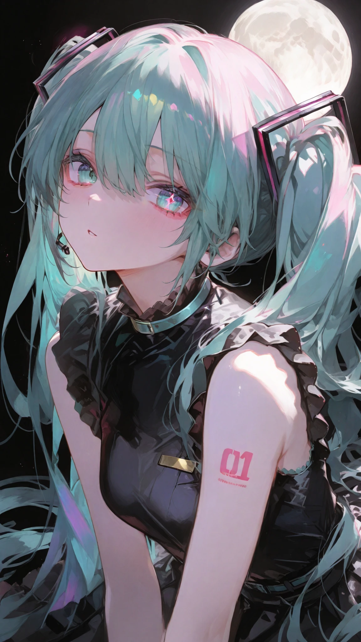 Hatsune miku, black school clothes