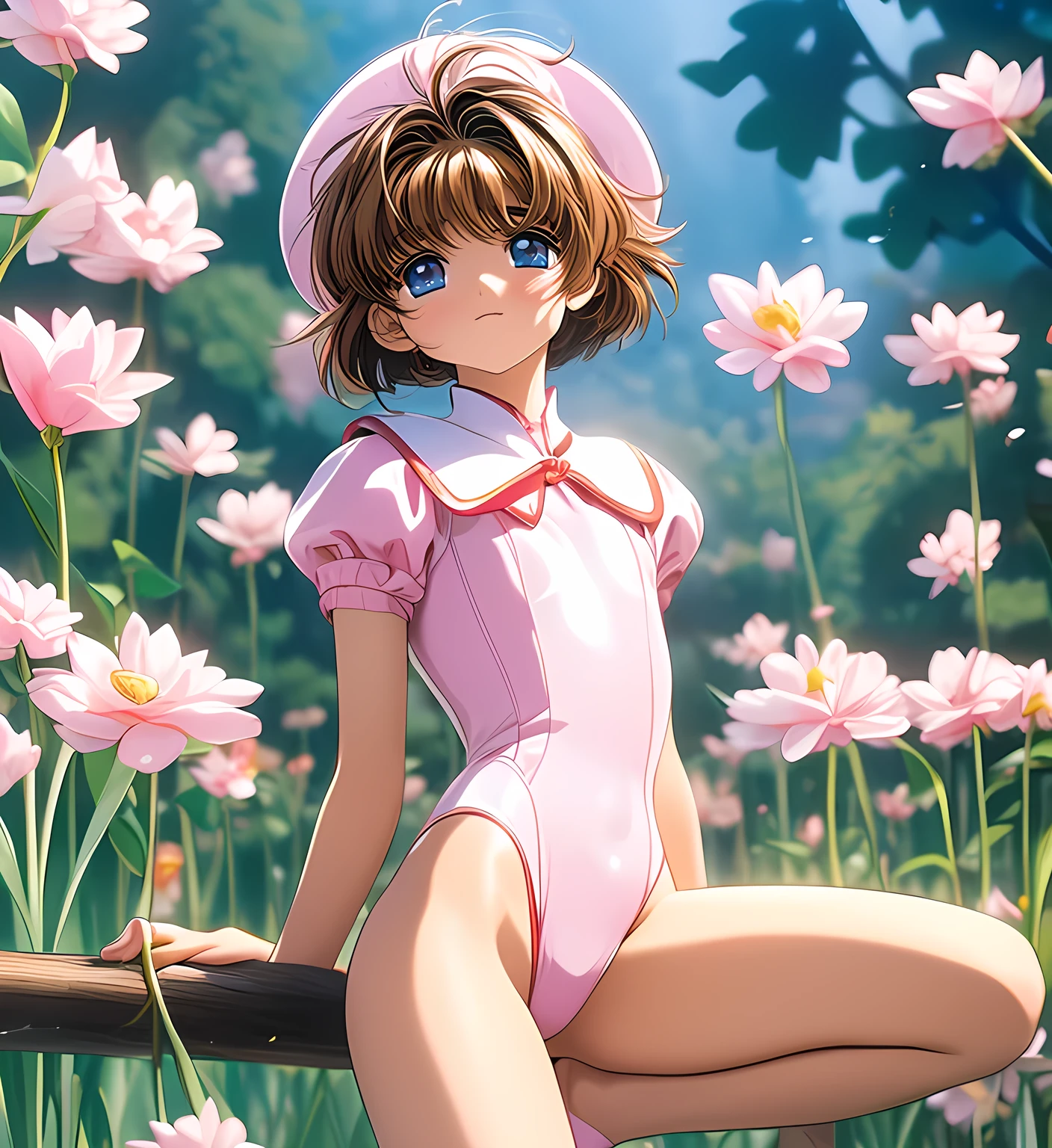 Cardcaptor Sakura　　 total limb　white leotard　cardcaptor costume　short hair　とてもsmall nose　Beautiful Girl　Shame　Blush　exposing the lower body　you can see your crotch　slender figure　Beautiful legs　Bare legs　her whole body is wet　wet beautiful skin　Excitement　Pleasure　sweat　leotard gets wet and sticks to skin　Thin fabric leotards　In the outdoors　The fabric of the costume is thin　性的Pleasure　small face　 nose is pretty small　 Slightly parted lips　Panting　beautiful face　Cardcaptor's equipment　BALANCED BODY　Little Hat　cute小顔　cute small face 　cute　beautiful eyes　big eyes　double eyelids　small nose　Natural Cosmetics　Shiny Lips　Nova Frog Style　Imaging Center　attention to detail　Detailed aspects　film book　octane rendering　Surrealistic　anatomically accurate　perfect figure　Complete limbs　perfect limbs　perfect limb that wraps around the body　Normal limbs　Normal Body 　Insert a well-balanced limb　Beautiful legs　slender figure　perfect limbs　Complete limbs　 total limb　Beautiful Girl　Cardcaptor's uniform　Long-sleeved Gymnastics Leotard　30-year-old black mafia man's stiff penis　The penis enters the girl's vagina　 erotic cute expression 　Beautiful depiction of a vagina　girl has sex with man　　 Kinomoto Sakura