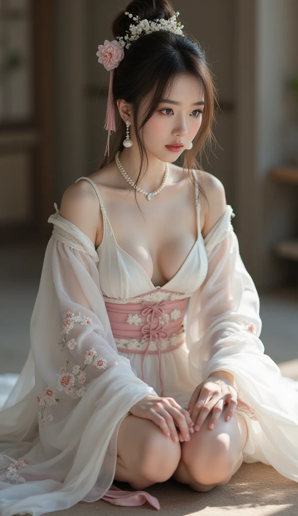 Asian woman in arafe in bright dress posing for photo, Beautiful maiden, beautiful alluring anime woman, goddess of Japan, ethereal beauty, Beautiful fantasy maiden, Anime girl cosplay, gorgeous anime goddess, a stunning young ethereal figure, Translucent body, Seductive Anime Girl, Trending on CGSTATION, beautiful goddess, Beautiful anime girl