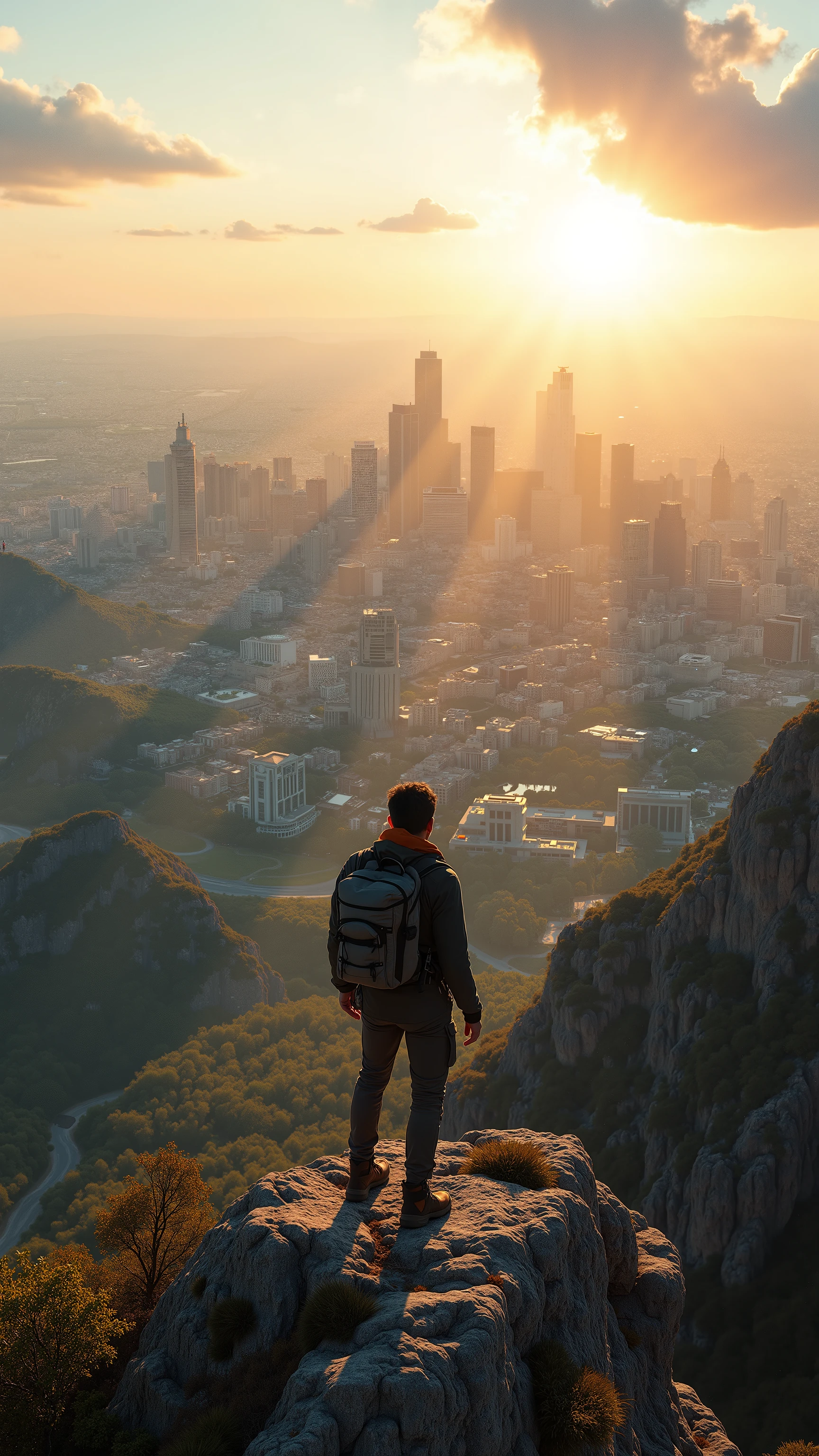 high-definition images、Fort Worth, Texas、looking at Fort Worth from the top of the mountain、Hiker's perspective
