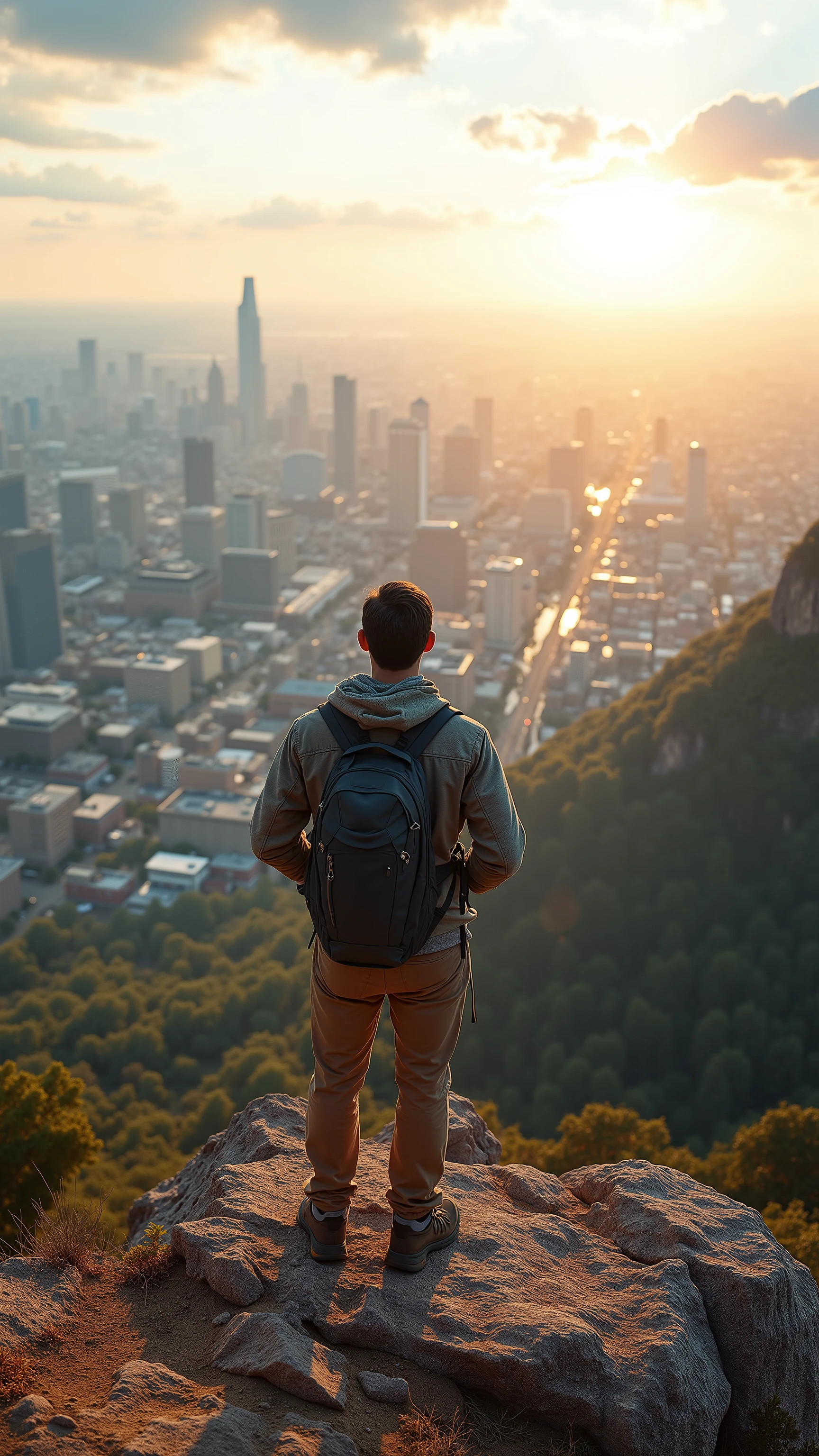 high-definition images、Fort Worth, Texas、looking at Fort Worth from the top of the mountain、Hiker's perspective