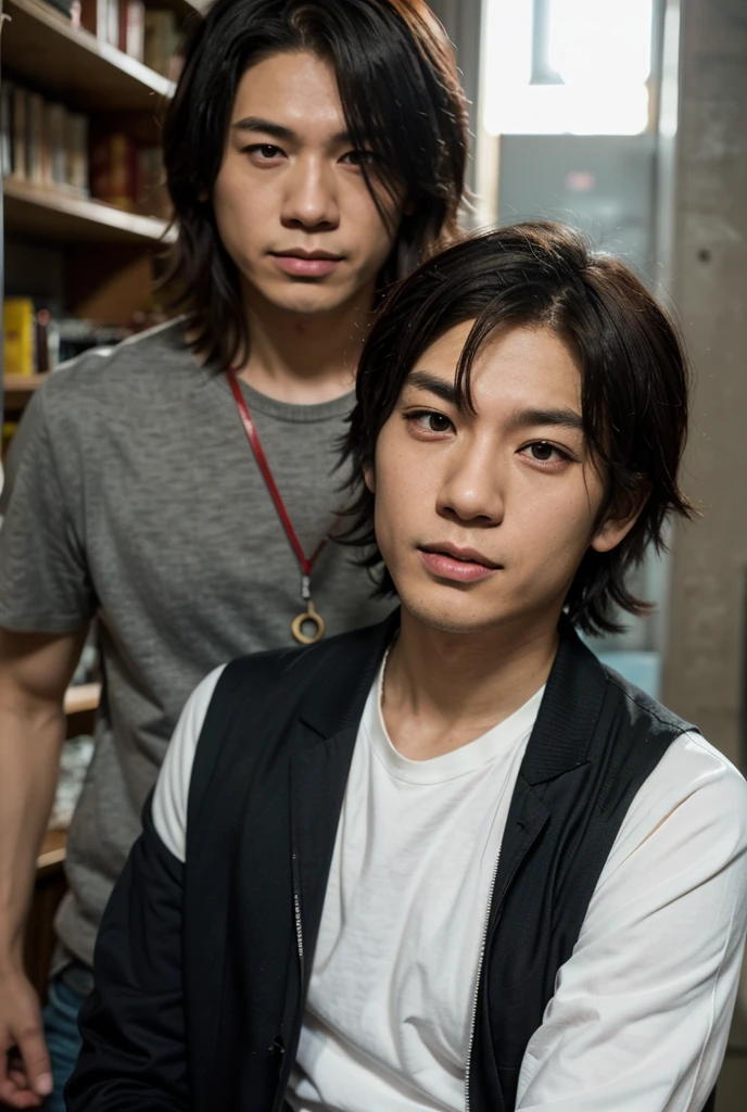 Osamu dazai and a black jacket is looking at something, hijikata toushirou, hijikata toushirou of gintama, okabe rintarou, okata kazuto, nobutaka ike, inspired by Okumura Masanobu, gapmoe yandere, shuushuu anime image