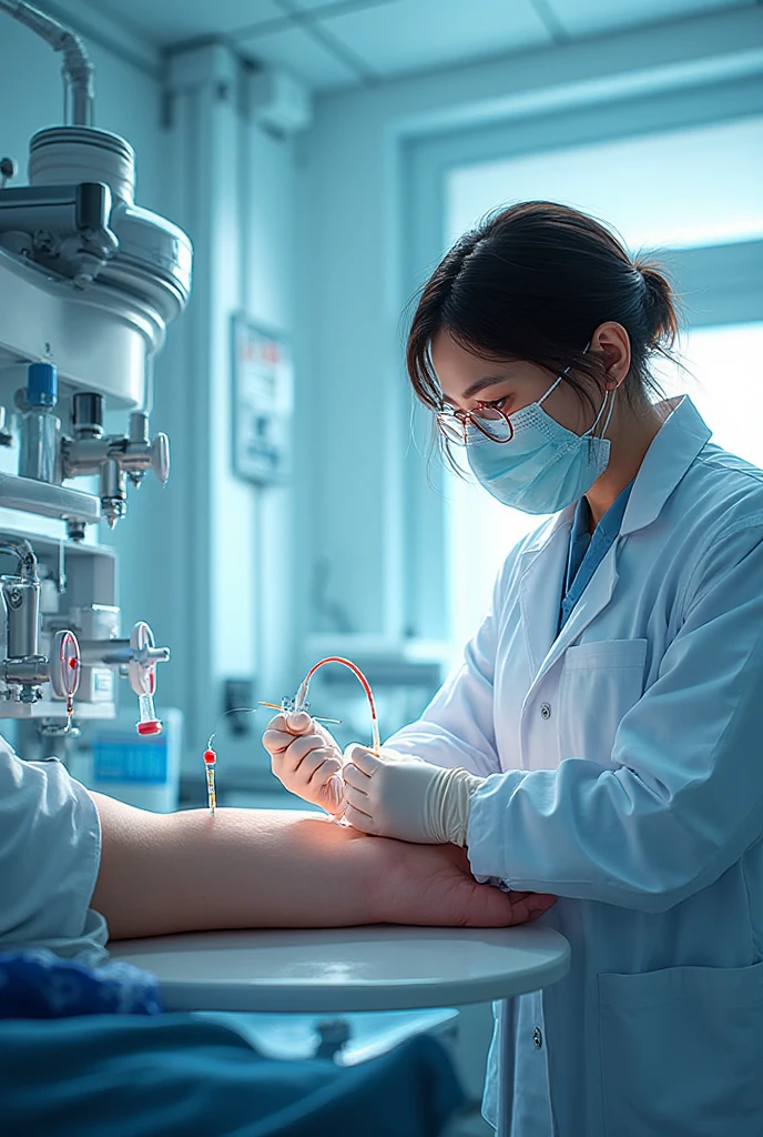 Vaccine injection girl arm 