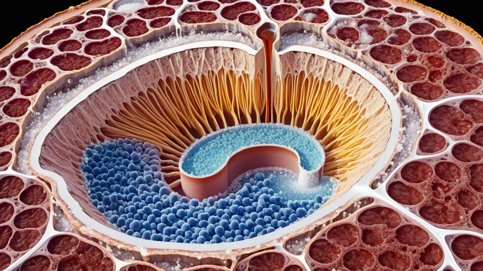 Small intestine, line drawing, ultra HD, 4K