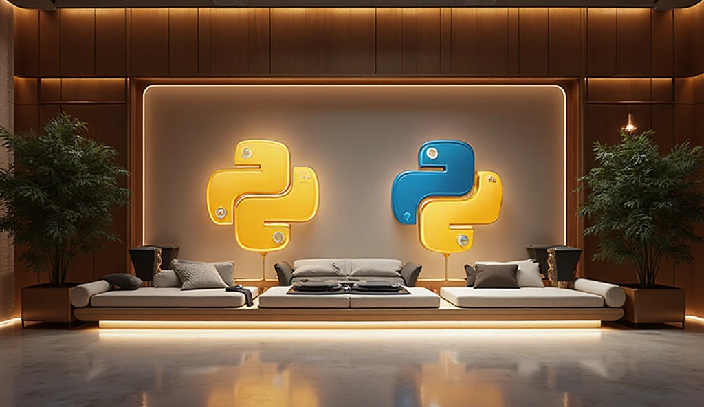 A (front) view (Python-3 / Python-4 ) colorluxury in showroom - SeaArt AI