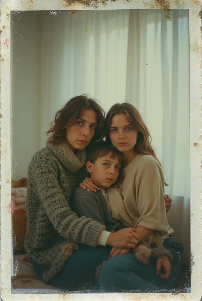 3d caricature of a 30 year old woman, white shirt, shoulder length bob haircut. sitting with his two sons aged 5 years and 12 years, the man's hair is short, preppy cut, oval face, brown skin. sunrise background in a village.