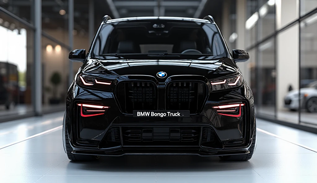 Create an ultra-detailed 3D render front view, of a modern (Bmw Bongo ...
