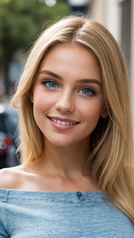 Very attractive blonde woman, doctor. Dark blue eyes, facing the camera. Smiling. Black Background. showing her hands infront of her.