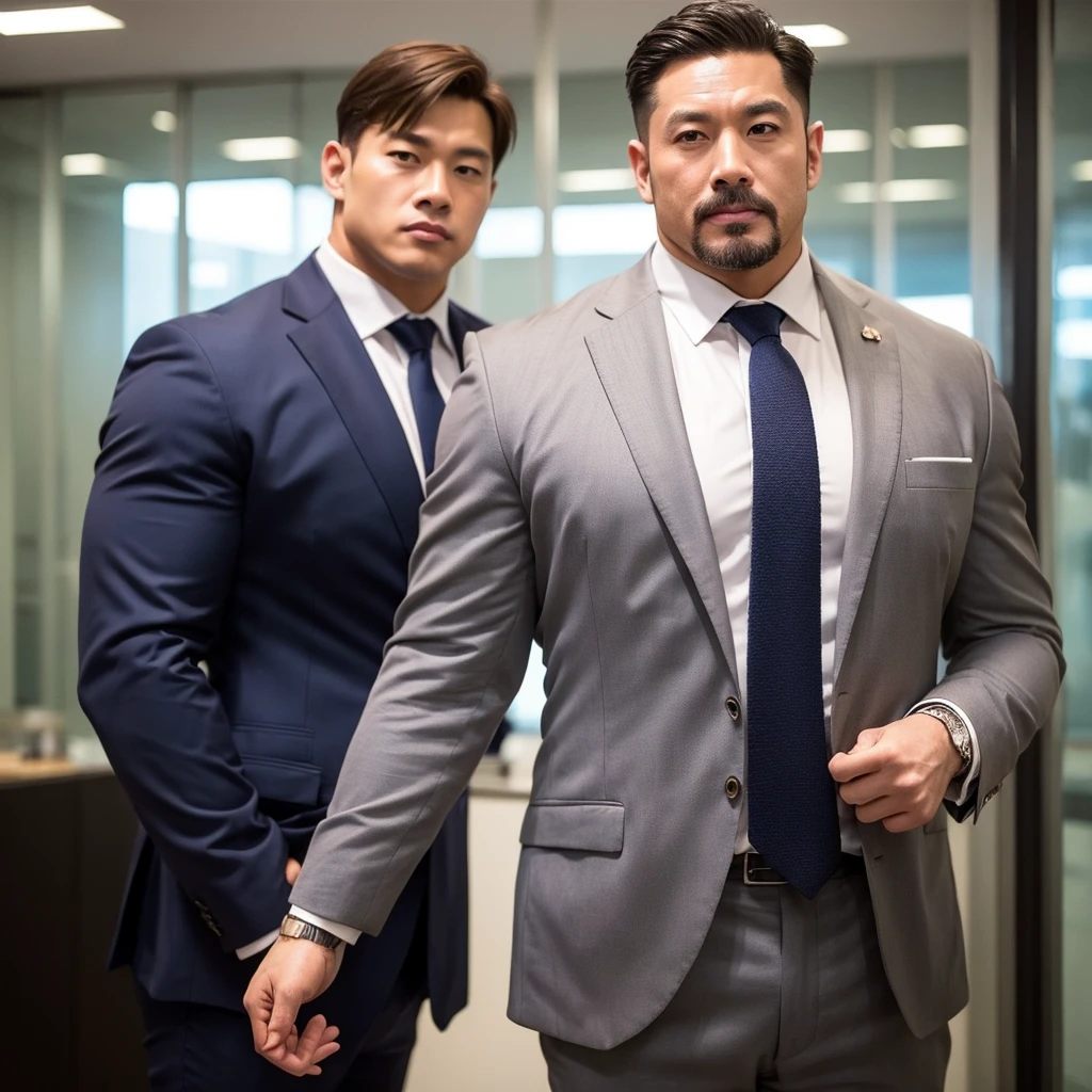 There is only one handsome Asian actor in the picture,35 years old,Tall and handsome, Toned body,short hair, O-Shaped Beard,Perfect body, Dark skin,Glowing skin,Smooth skin,The body is hairless,Muscle bulge, Muscular, Very large pectoral muscles,Very abdominal muscles,Very well-developed leg muscles,Huge concave and convex area,Brightens oily skin,Wearing a white leather shiny ,Handsome face, Correct and accurate male body proportions, Wear white leather socks,Stand among the flowers。