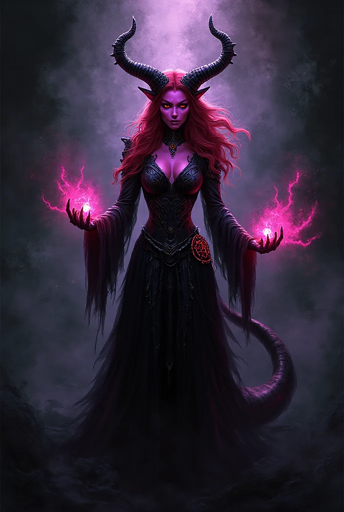 Female Tiefling Warlock Pink Skin. Witchy energy und badass look