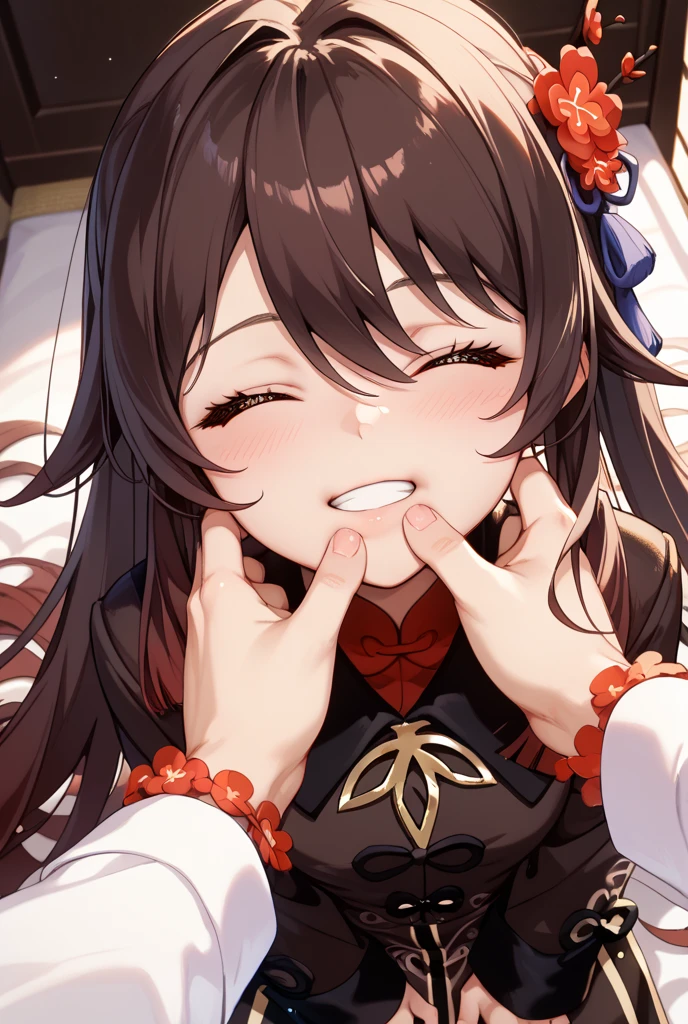 masterpiece, best quality, amazing quality, high quality, blurry background, 
1girl, solo, megumin, upper body, closed eyes, happy, open mouth, upper teeth only, 
<lora:Nos3pick:1> nos3pick, nose picking,