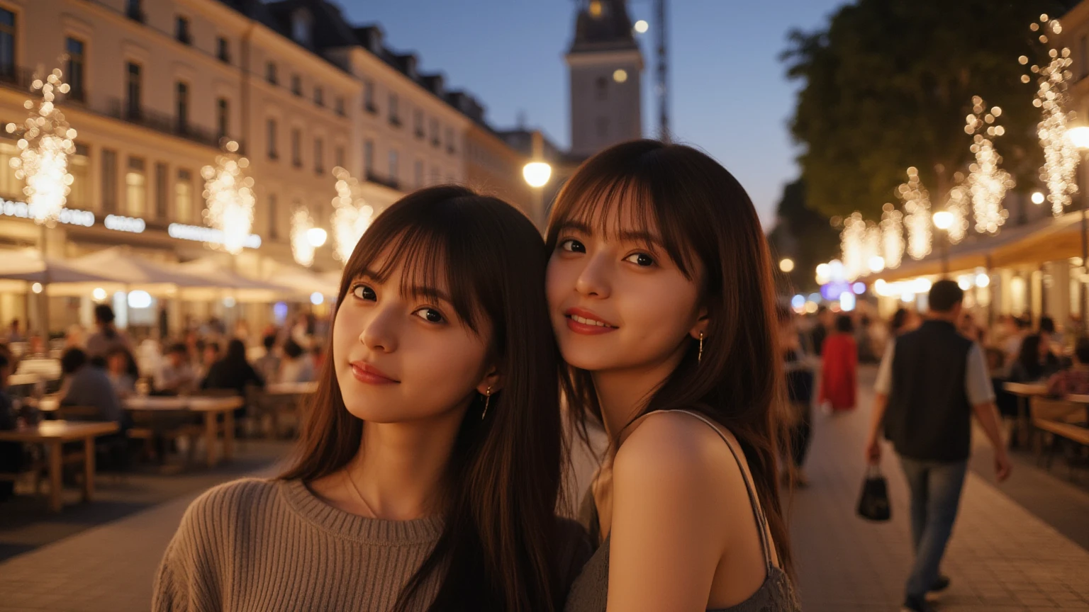 （Realistic:1.1）,(masterpiece,Highest quality)，8k,(40 years old), 42 years old, slimカップル、Model Couple、actress/actor、Tight waist,Upper Body,full-course dinner、wine 、Amazing view of the sunset sky and clouds、Perfect , Brown Hair, short hair,Random Hairstyles,((Highly detailed face and eyes:1.2))(cute顔:1.4)，美しいactressの顔，Perfect golden ratio face，Long sleeve shirt、dress,(smile:1.2)、Shortcuts、cute、(Realistic, Intricate details:1.2), A bright smile、short hair,Bright Face、赤wine 、Appetizers、Italian food、wine bottle、Champagne、スパークリングwine、(slimな顔), (The body is slim), (Brown Hair), (Shortcuts),  Upper Body, 白wine, slim, wineグラス, 