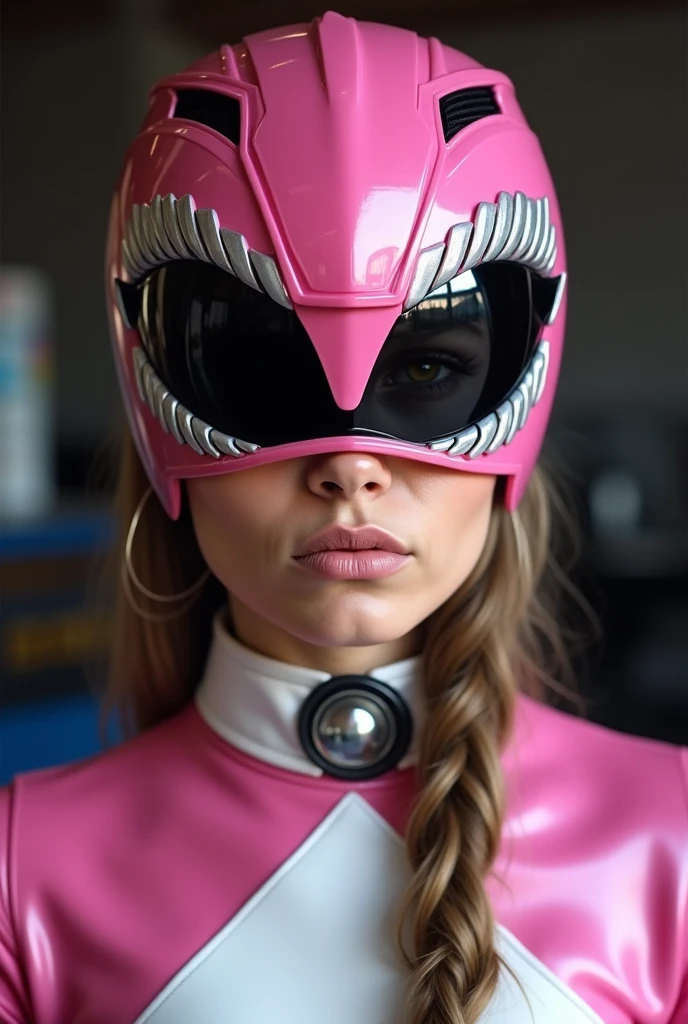 Small Face Ranger The face of a person in the face of a pink power ranger - SeaArt AI