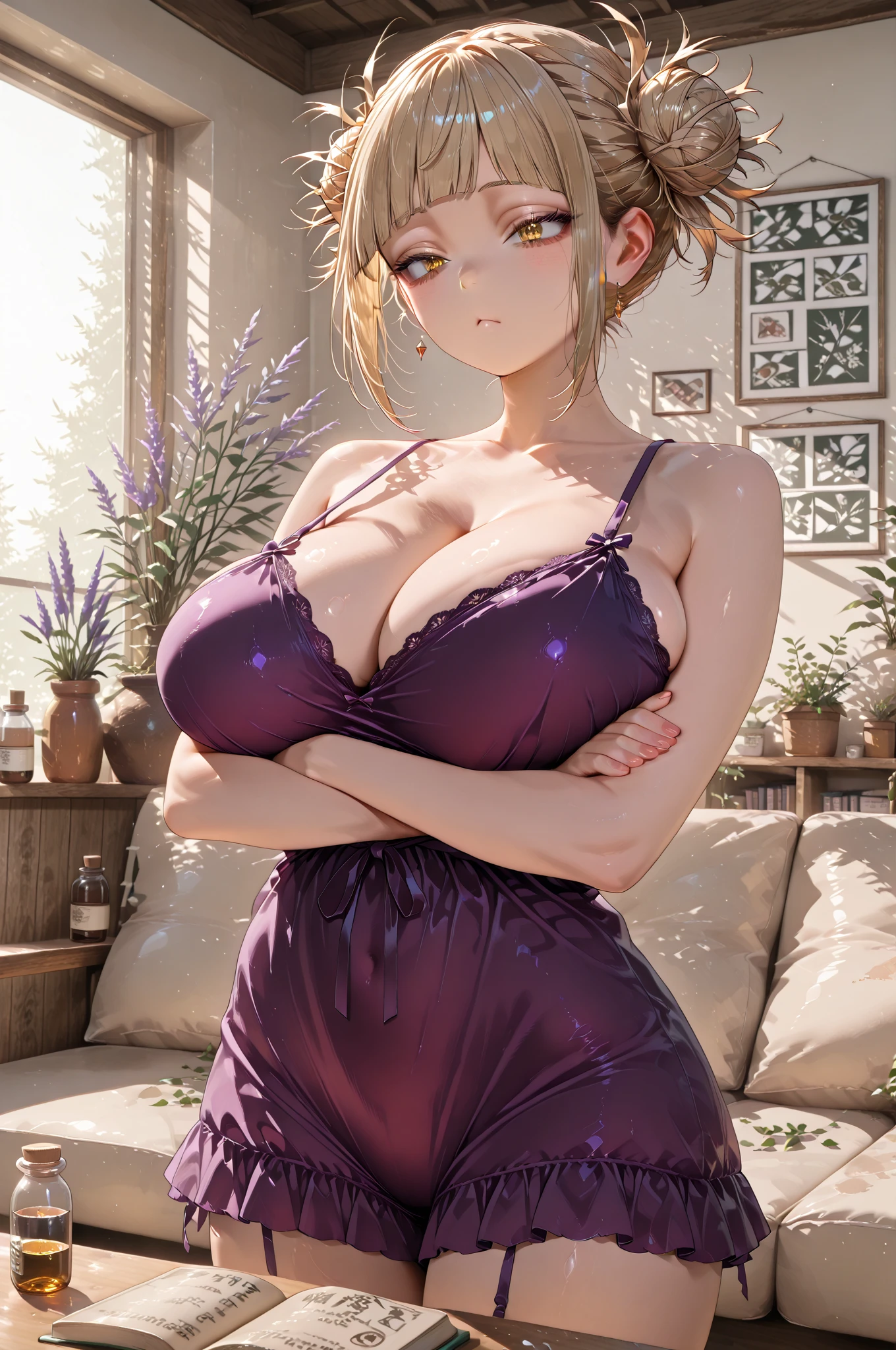  、 small、desk, Floors、Wear a dress、One-sided shoulder((highest quallity))royal face、(1. shining skin.4)extreme close-up from below(((sexly)))((work of art)、(1. shining skin.1.4)thigh emphasis、((hall ))、((( girl )))shorth hair, hair blonde、pose sexly、、、(various poses)