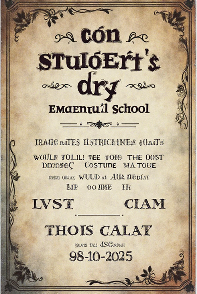 Create an invitation to “student's day” at the facilities of the ...