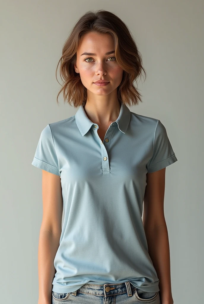 a woman in a camiseta azul and jeans posing for a picture, camiseta azul apertada, Marinha shirt, Manga curta, dark camiseta azul, Marinha blue, vestindo uma camiseta azul escura, Marinha-blue, wearing a Camiseta, camiseta azul, camiseta, Camiseta, velvia, "organic, Marinha, matte Marinha - blue , Award