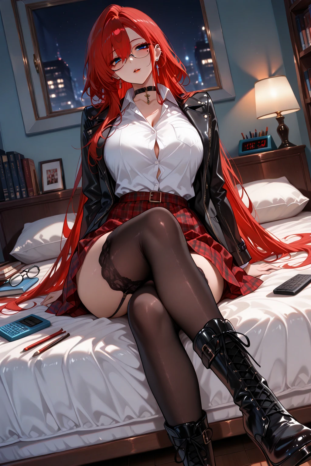 3d, ultra realista, estilo anime, cabelo rosa, boca com batom vermelho, unhas vermelhas,  grandes