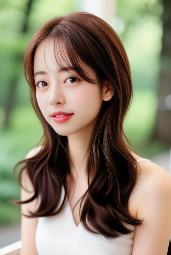 long hair、Brown Hair、Looks like Girls' Generation's Yoona、White T-shirt、Fluttering skirt、Stiletto heels、Big eyes、C Cup、Cute Nails、Natural Makeup、whole body、Height: 168cm、Model Body Type、I have a supplement