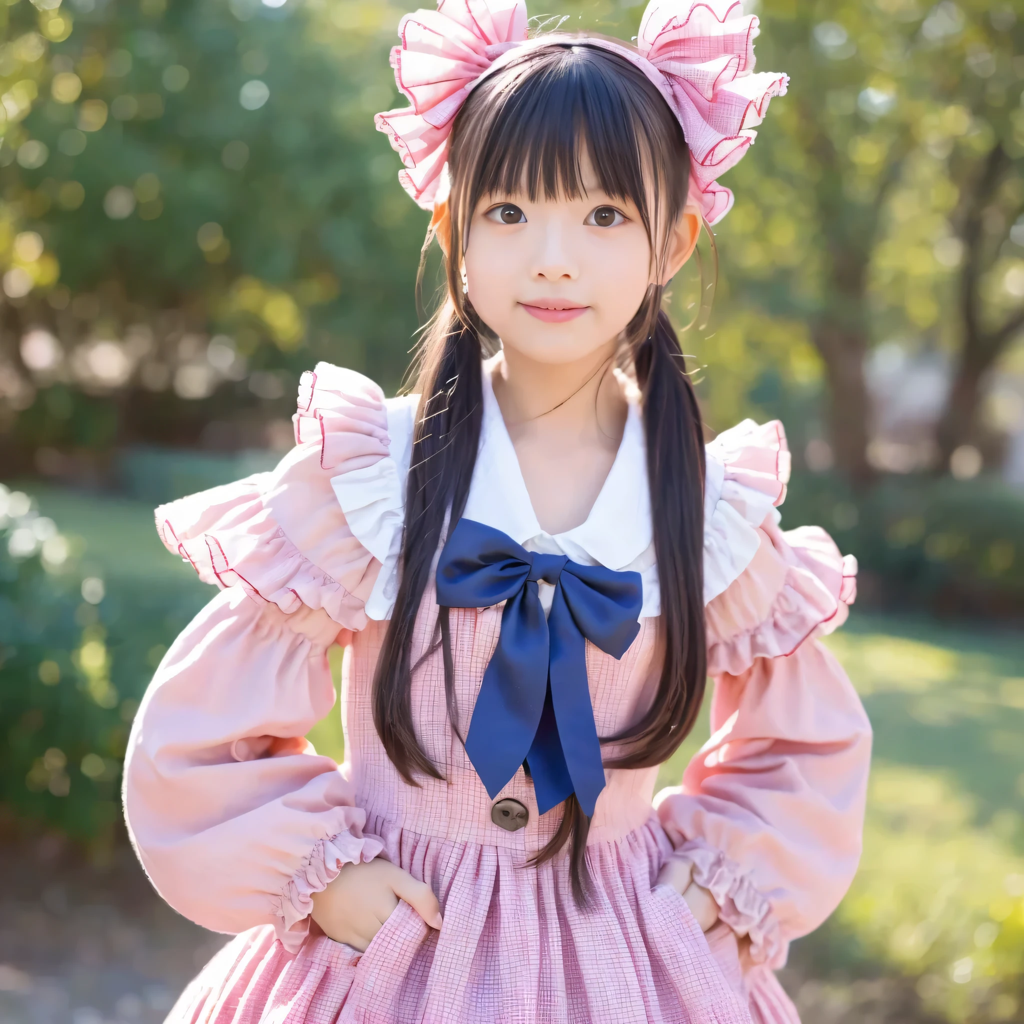 Highest Quality,4K,Japanese girl,10 years old,Clothes with ruffles and bows,