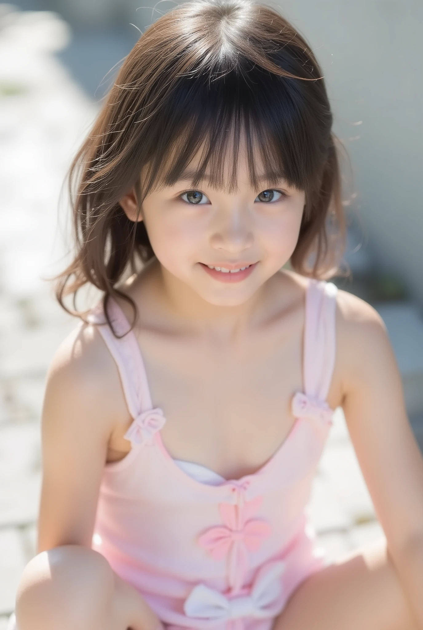 big eyes、世界一cute小学生、Use your arms 、at the end of my vagina、laughing,( she's an elementary school student 、There are:1.8),(8k, ORIGINAL PICTURES, Highest Quality, masterpiece: 1.45), small breasts、and、symbol body、(realistic, photorealistic: 1.8), 8k,, Single Girls, cute, happy, Light pink realistic and detailed small nipples、,((( light pink camisole ))),(((toddler figure with r))),, armpit、flat chest、 belly button out、Belly exposed、low-rise denim shorts with a white t-shirt tied under the chest、cute, big eyes, Highest Quality, Brush, Brush, 腕をあげて美しいarmpitを見せます、laughing笑顔