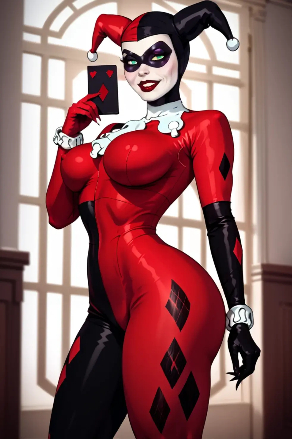 Conjoined ????? Harley with three heads, four arms and three huge siliconed ????