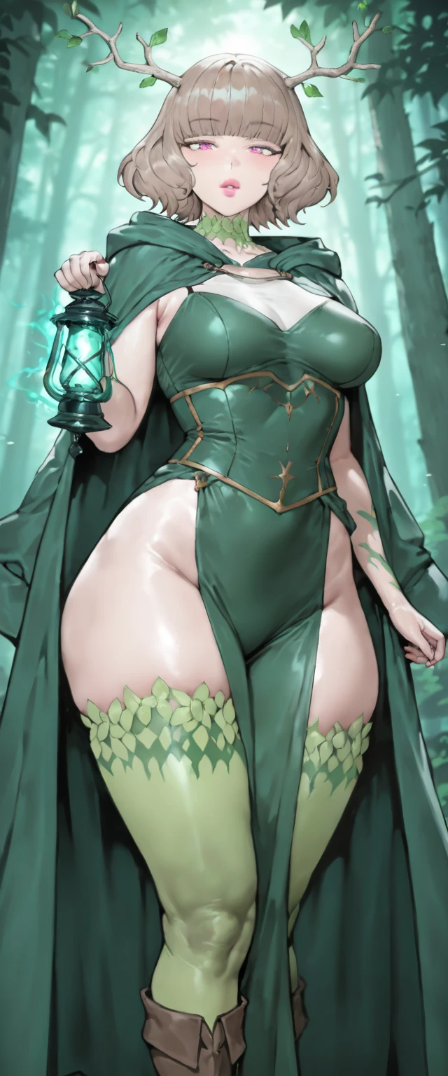 (best quality). (Ultra Detalhado). (1girl), Olhando para o Viewer. (Antecedentes detalhados). belos olhos detalhados. rosto delicado e bonito. (high saturation),  grandes, droopy ,  poison ivy costume, full body, long legs, ,