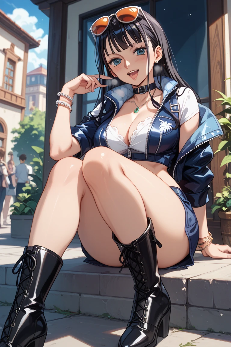 realistic , (masterpiece, best quality),(solo) ,(Milf), Linda Cardellini as Velma in Scooby-Doo, tight tubetop, [brown|purple|black hair], long hair, hair bow, hair ribbon, ponytail, makeup, blue eyes, ,choker, blue suit, pencil skirt, black thighhighs, high heels, school, classroom, blackboard,
