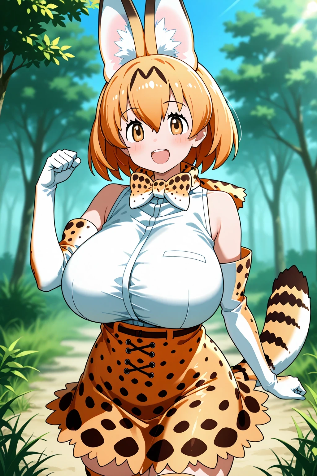 serval (kemono friends), huge breasts