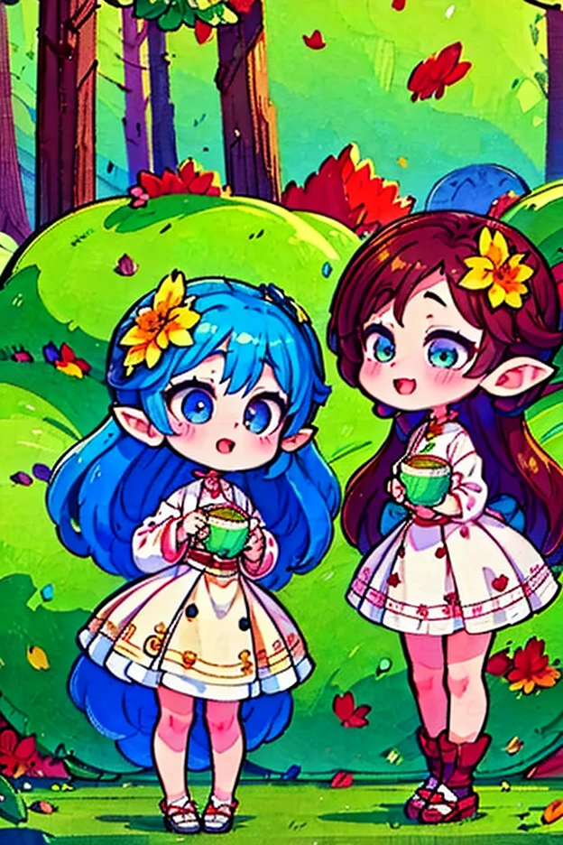 a magically-brewed sake-filled elf izakaya, elves with mischievous expressions serving drinks, warm lighting, cozy traditional wooden interior, delicate flower arrangements, steam rising from sake cups, soft focus bokeh, ukiyo-e inspired, digital art, 8k, HDR, hyper detailed