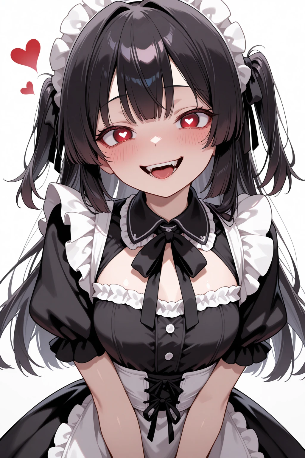 score_9, score_8_up, score_7_up, source_anime, expressive, anime, cartoon, speedlines, dynamic, hearts, 1girl, makeup,floox style ,  , , sweat,grey background, smug, , long hair, Tsurugi (black hair, hime cut, antenna hair, long hair, halo, bloody halo, red eyes, eyeshadow, , neck tattoo,), , ,pink clothes, cat , shy,  face close-up, big tits, wet ,  blush, nose blush, embarrassed, used  in mouth, collar,