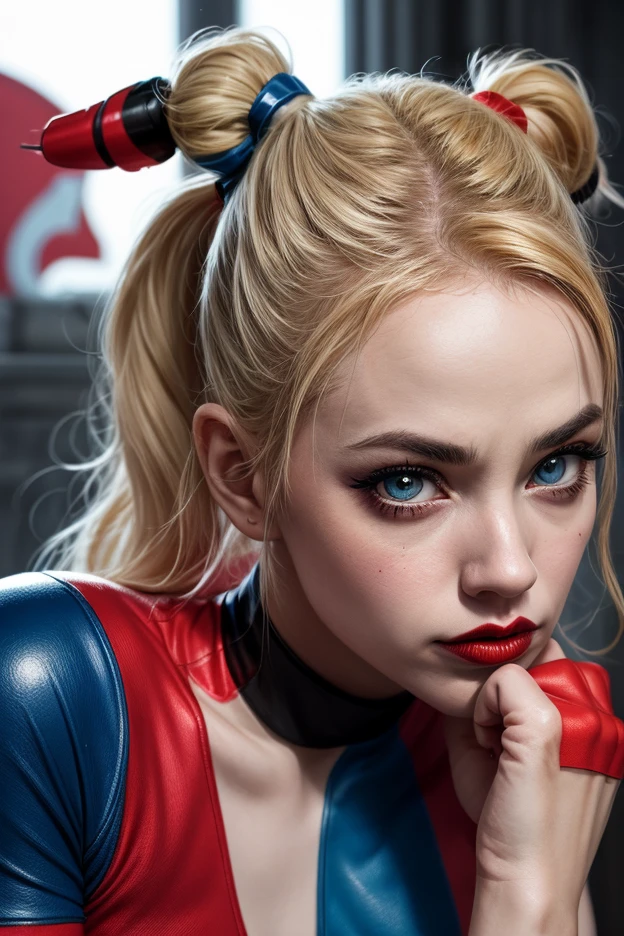 "Generate an AI-powered artwork that captures the essence of Cara Delevingne's vibrant and dynamic personality. Envision her in a scene that blends elements of high fashion, natural beauty, and contemporary style. Picture Cara with a confident yet playful expression, surrounded by a backdrop that reflects her diverse interests and passions. Use a palette of lively and bold colors to convey her energy and individuality. Craft an image that celebrates her unique charm and presence, embodying the spirit of a modern icon. The final artwork should be a visual tribute to Cara Delevingne's multifaceted identity and her impact on the world of fashion and entertainment."