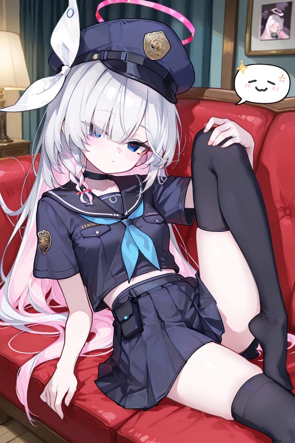 A girl,  nun dress, nun, , ,  belly button, sitting position, , showing panties, white stockings, stockings, jjmx