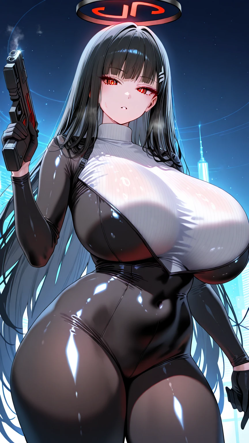 Girl, very muscular, arms crossed, Big ???, big ??????