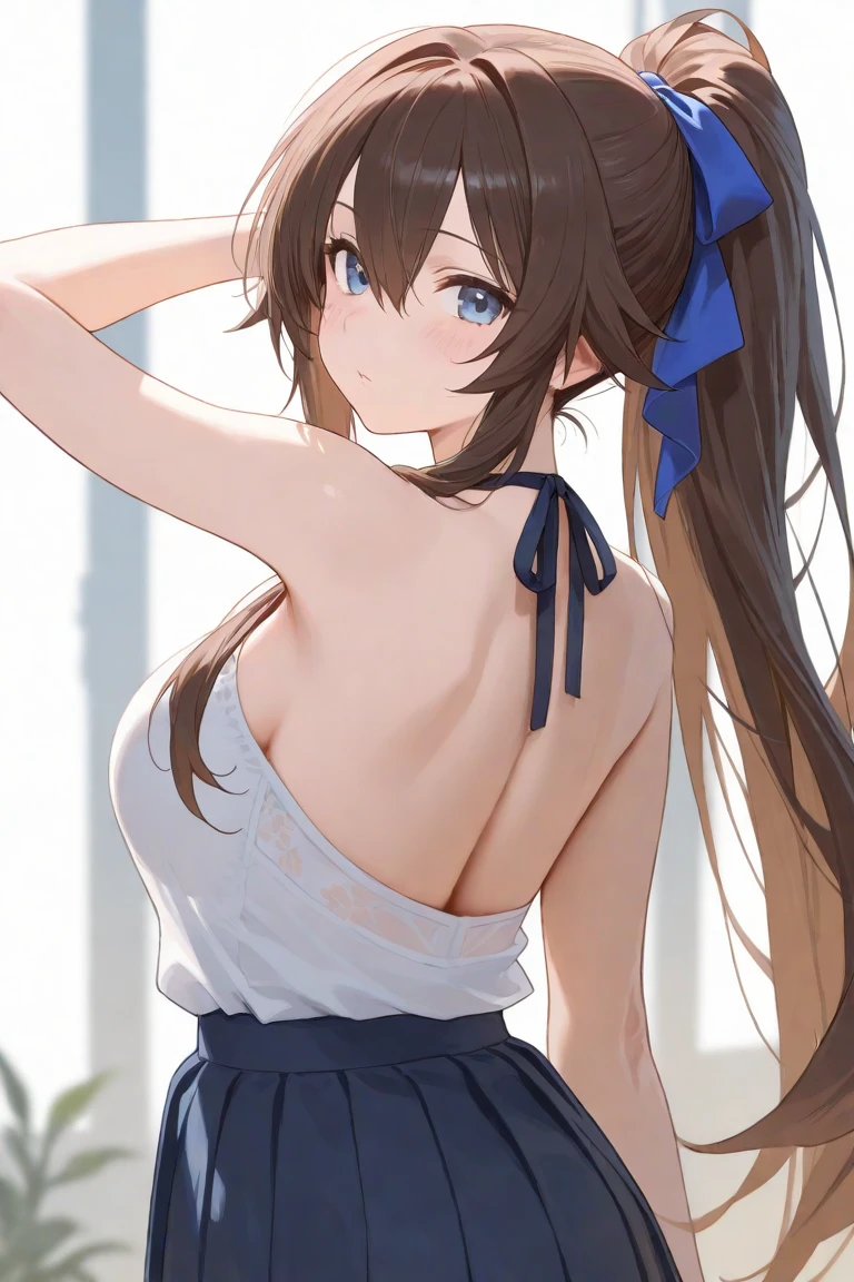 ????,{{{masterpiece:1.2}}},{{{best-quality:1.2}}},{{{ultra-quality:1.2}}},{{ultra-detailed:1.2}},{{{ultra-highres:1.2}}},{{{ultra-high-resolution:1.2}}},{{{extremely-detailed-CG-unity-8k-wallpaper}}},Admire Vega\(umamusume\),{1 girl,beautiful girl,18 yo,cute,smile,kawaii,lovely,blushing,playful expression,embrrased,??????,????},(she is looking back),(wear thight Jeggings),(show ???? crack),oily skin,beautiful detailed hair,glossy hair,perfect two legs,five fingers,perfect 2 arms,(large breaths),(big ????),beautiful detailed eyes,jewel like eyes,blue eyes,open mouth,armpits,beautiful navel,collarbone,earring