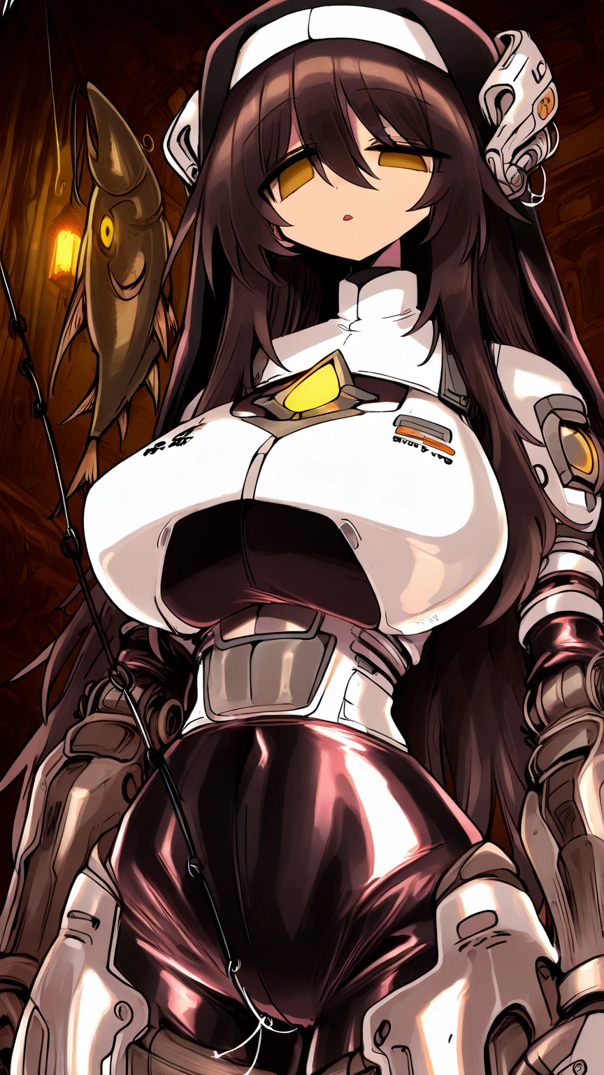 1girl, (((extremely long hair))), solo, (((muscular))), veins, black hair, yellow eyes, thick thighs, pale skin, strong, veins, big thighs, , standing, (), ((thick thighs)), angry, against wall, gritty