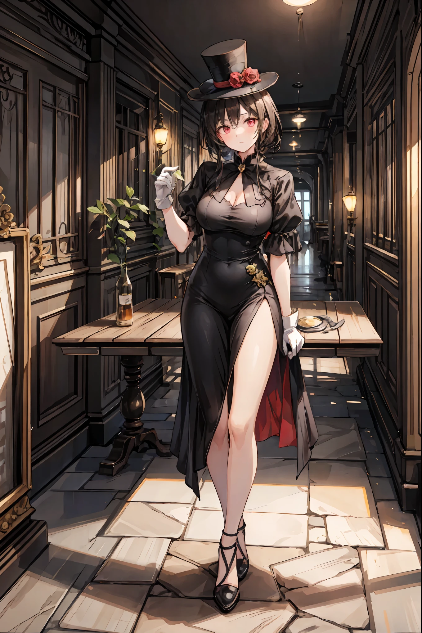 Midnight Auction,Midnight Auctioneer,Woman Who Hits a Hammer,Secrets That Can Be Auctioned,Auction House in the Dark,high resolution,Realistic,miniature painting,still life,photograph,HDR,High Key,perfect composition near the entrance,Superb Light and Dark,Luxurious colors、Dimly、heavy auction venue、while the moonlight shines in、participants wearing faceless masks、Wearing a top hat、mysterious auctioneer with white gloves standing at hand、That low voice is echoing、cursed antique jewels are placed on the table、participants are sitting like shadows。