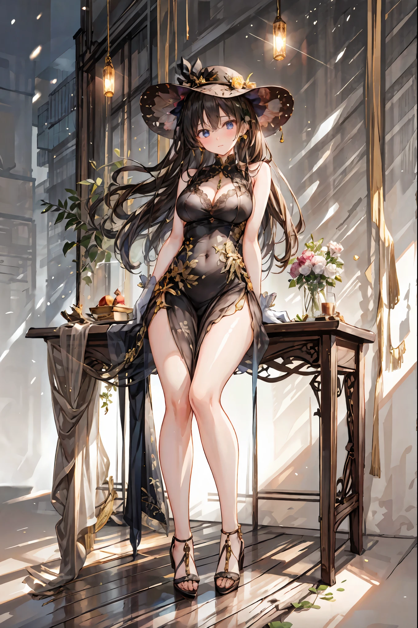 Midnight Auction,Midnight Auctioneer,Woman Who Hits a Hammer,Secrets That Can Be Auctioned,Auction House in the Dark,high resolution,Realistic,miniature painting,still life,photograph,HDR,High Key,perfect composition near the entrance,Superb Light and Dark,Luxurious colors、Dimly、heavy auction venue、while the moonlight shines in、meteor、空から降り注ぐmeteor、無数のmeteor群、on a stage bathed in the spotlight、There is a mysterious auctioneer wearing a silk hat and white gloves at hand、A mysterious auctioneer is standing、That low voice is echoing、diamonds、cursed antique jewels are placed on the table、participants are sitting like shadows。