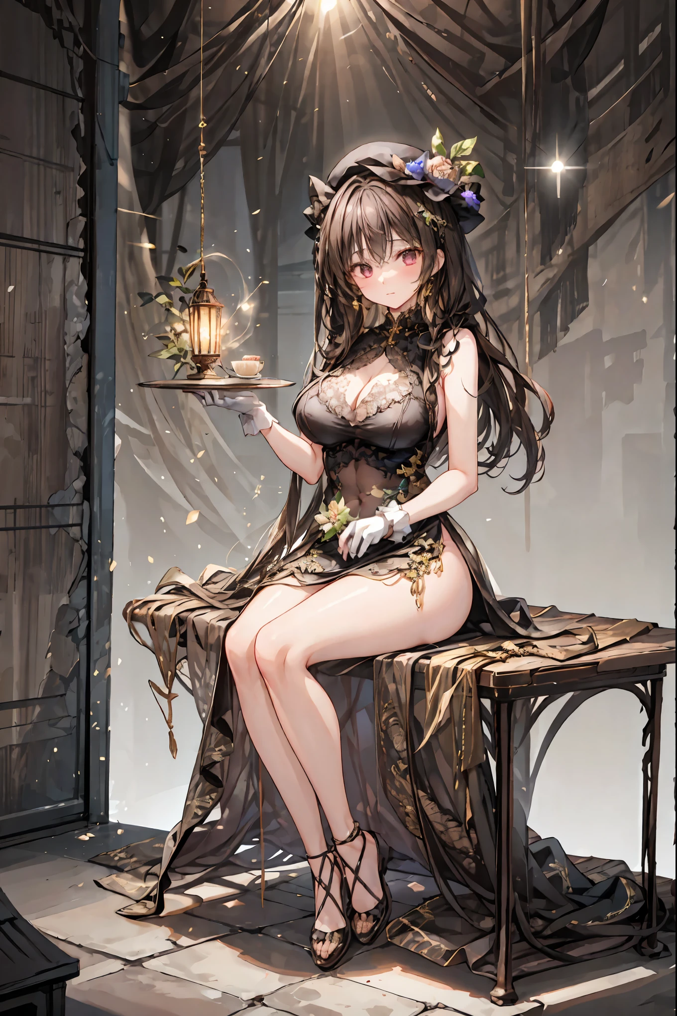 Midnight Auction,Midnight Auctioneer,Woman Who Hits a Hammer,Secrets That Can Be Auctioned,Auction House in the Dark,high resolution,Realistic,miniature painting,still life,photograph,HDR,High Key,perfect composition near the entrance,Superb Light and Dark,Luxurious colors、Dimly、heavy auction venue、while the moonlight shines in、meteor、空から降り注ぐmeteor、無数のmeteor群、on a stage bathed in the spotlight、There is a mysterious auctioneer wearing a silk hat and white gloves at hand、A mysterious auctioneer is standing、That low voice is echoing、diamonds、cursed antique jewels are placed on the table、participants are sitting like shadows。