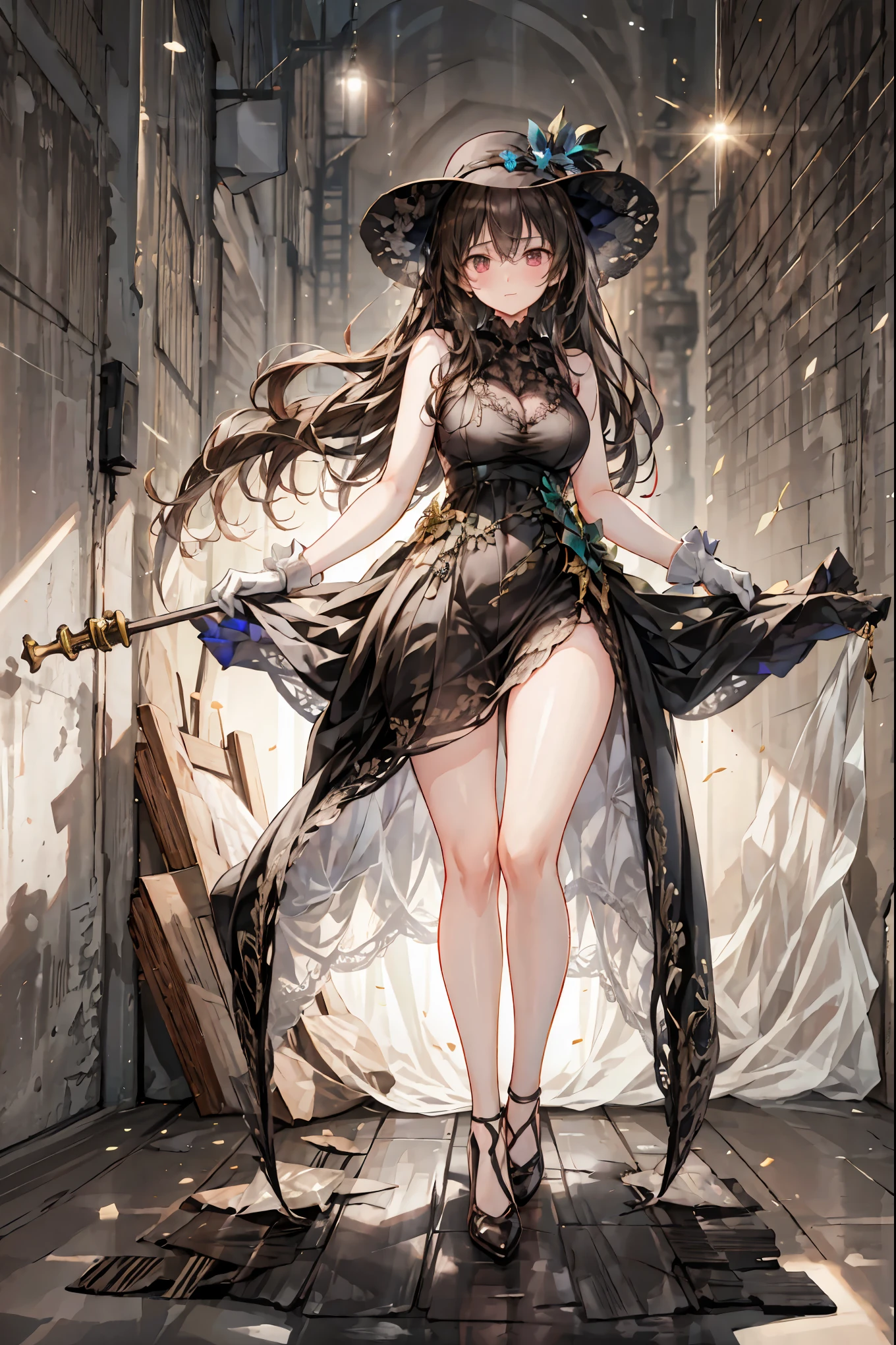 Midnight Auction,Midnight Auctioneer,Auction Hammer、Woman Who Hits a Hammer,Secrets That Can Be Auctioned,Auction House in the Dark,high resolution,Realistic,miniature painting,still life,photograph,HDR,High Key,perfect composition near the entrance,Superb Light and Dark,Luxurious colors、Dimly、heavy auction venue、while the moonlight shines in、meteor、空から降り注ぐmeteor、無数のmeteor群、on a stage bathed in the spotlight、There is a mysterious auctioneer wearing a silk hat and white gloves at hand、A mysterious auctioneer is standing、That low voice is echoing、diamonds、cursed antique jewels are placed on the table、participants are sitting like shadows。