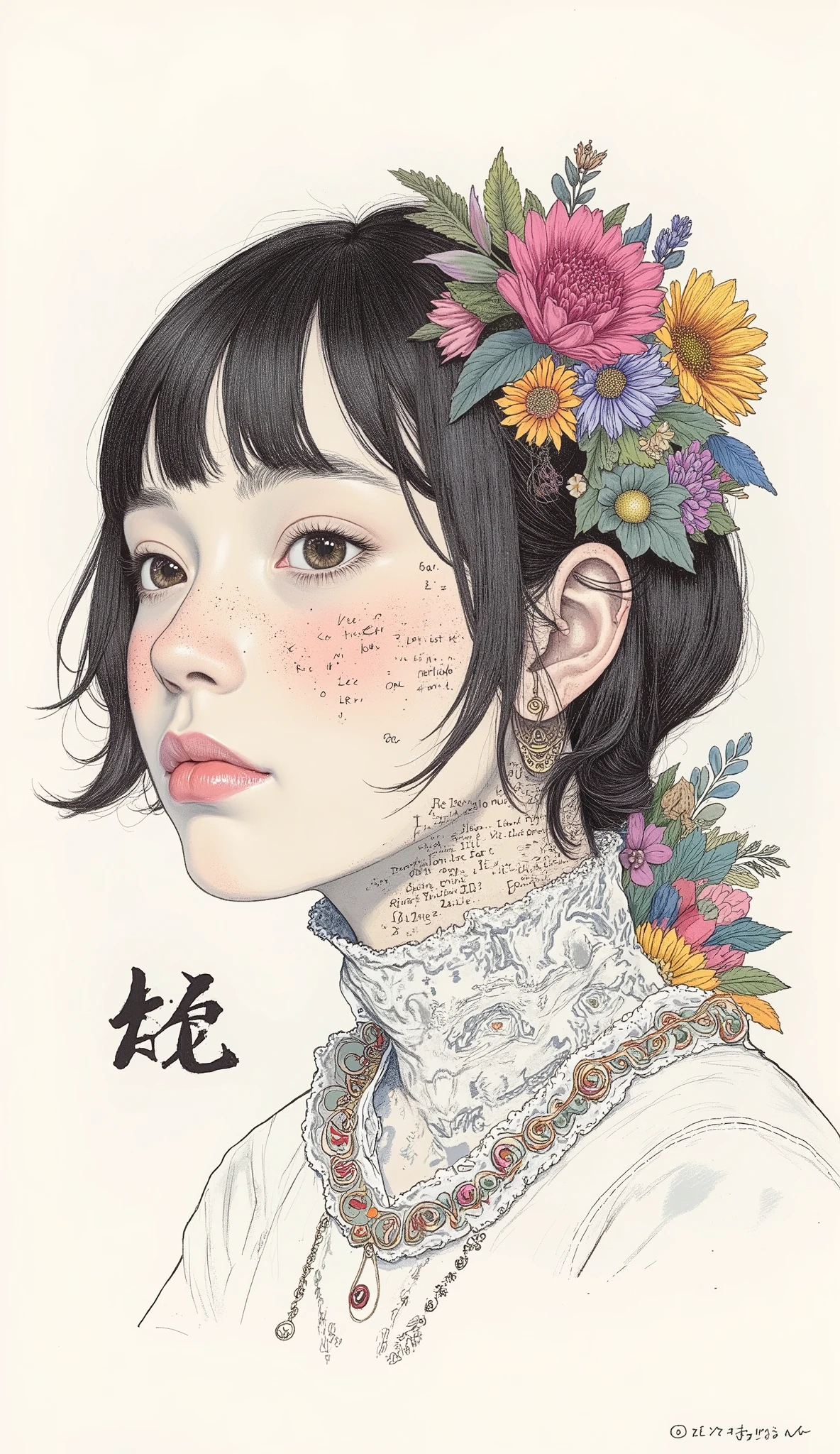 font portraits: conveying emotional states through characters. portraits using words: conveying emotions through font configuration. using characters, to reproduce portraits of people,  graph, number. using different fonts, Dimensions  , Color and text structure, creative approaches to text and arrangement are welcome Yes {x} It is necessary to convey the emotional state and facial features of the person depicted. The challenge is to create a font structure、using letters and letters. using an Illustrator program