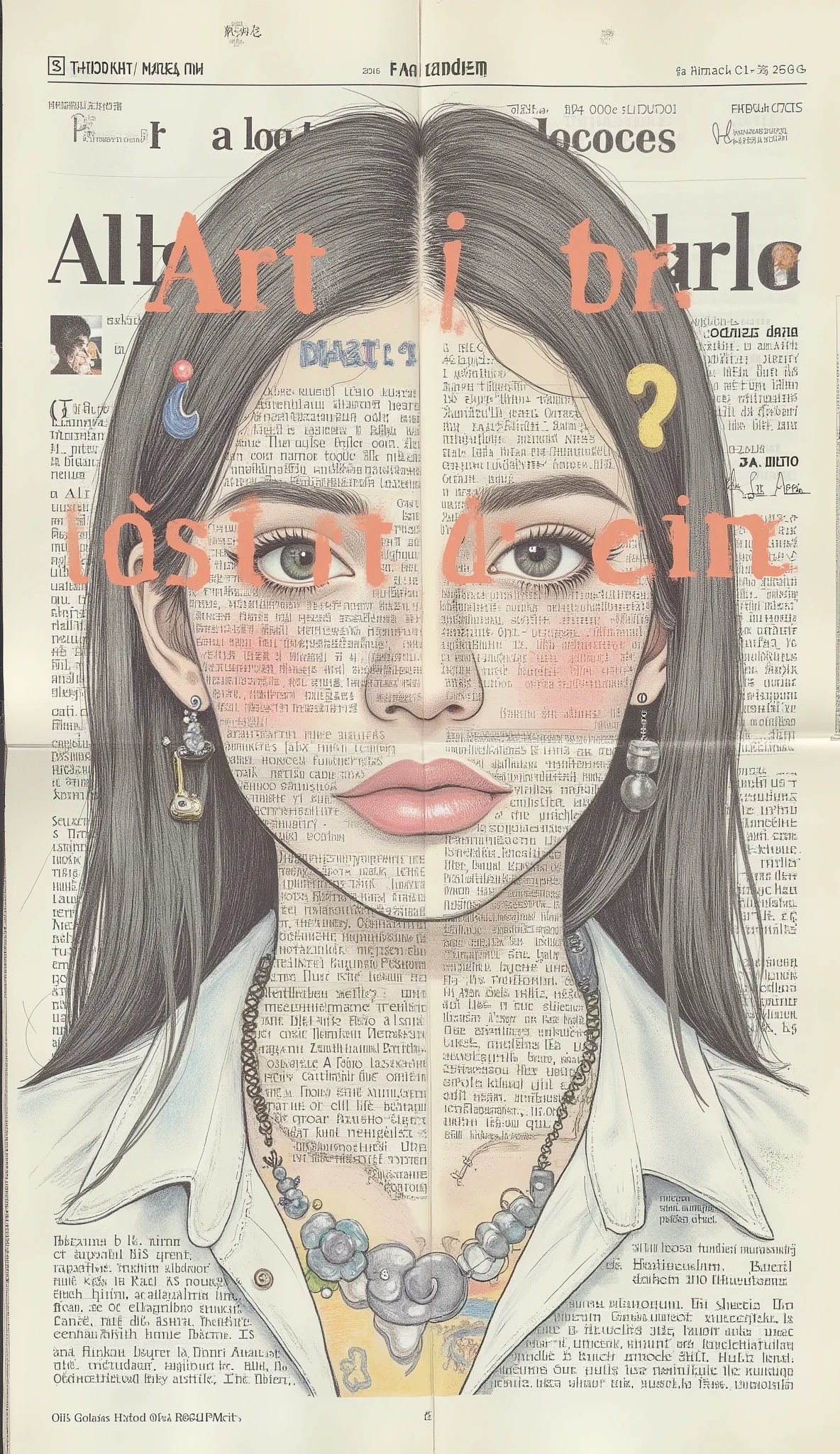 Create an image saying the following sentence in alternating uppercase and lowercase letters in magazine reports and newspapers, "Art is a mirror: What do you see in yourself?"